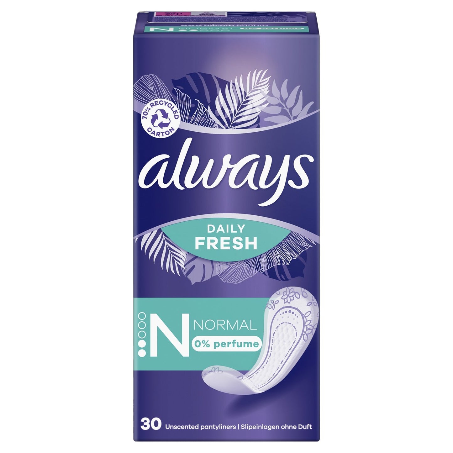Normal Daily Fresh Panty Liners 0% ALWAYS Fragrance