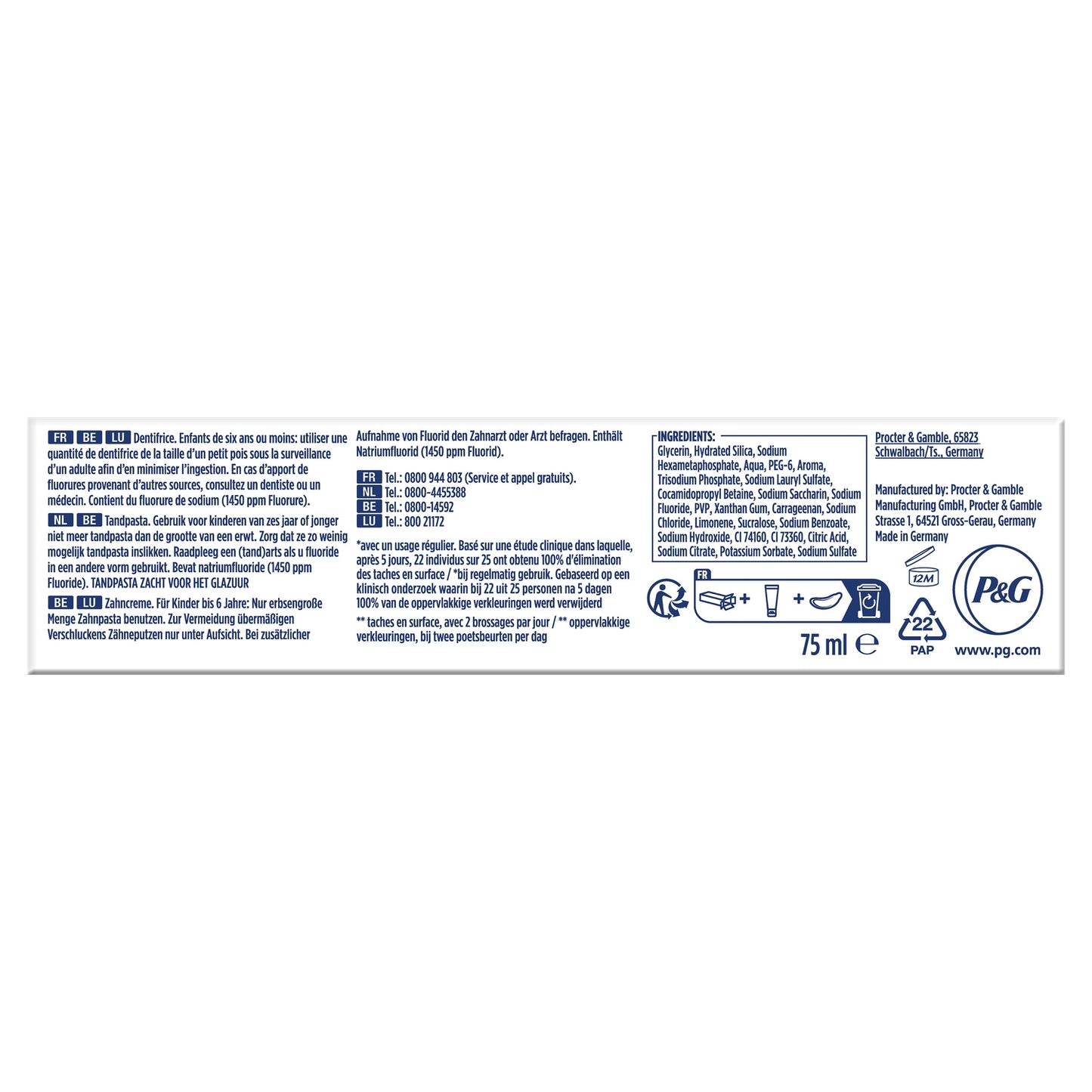 Dentifrice 3d White Advanced Luxe Blancheur Glamour ORAL-B