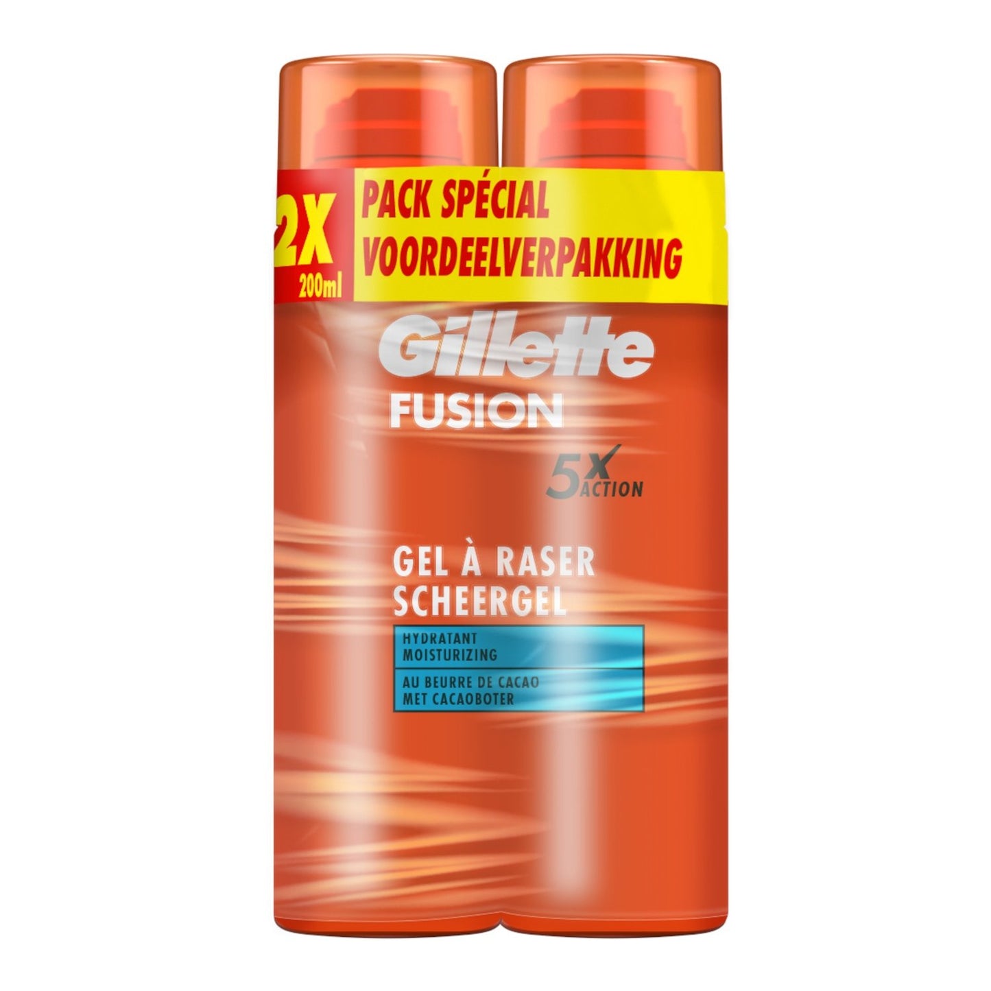 Gel à Raser Peau Sensible Homme Huile d'Amande Douce 5xaction Fusion 5 GILLETTE