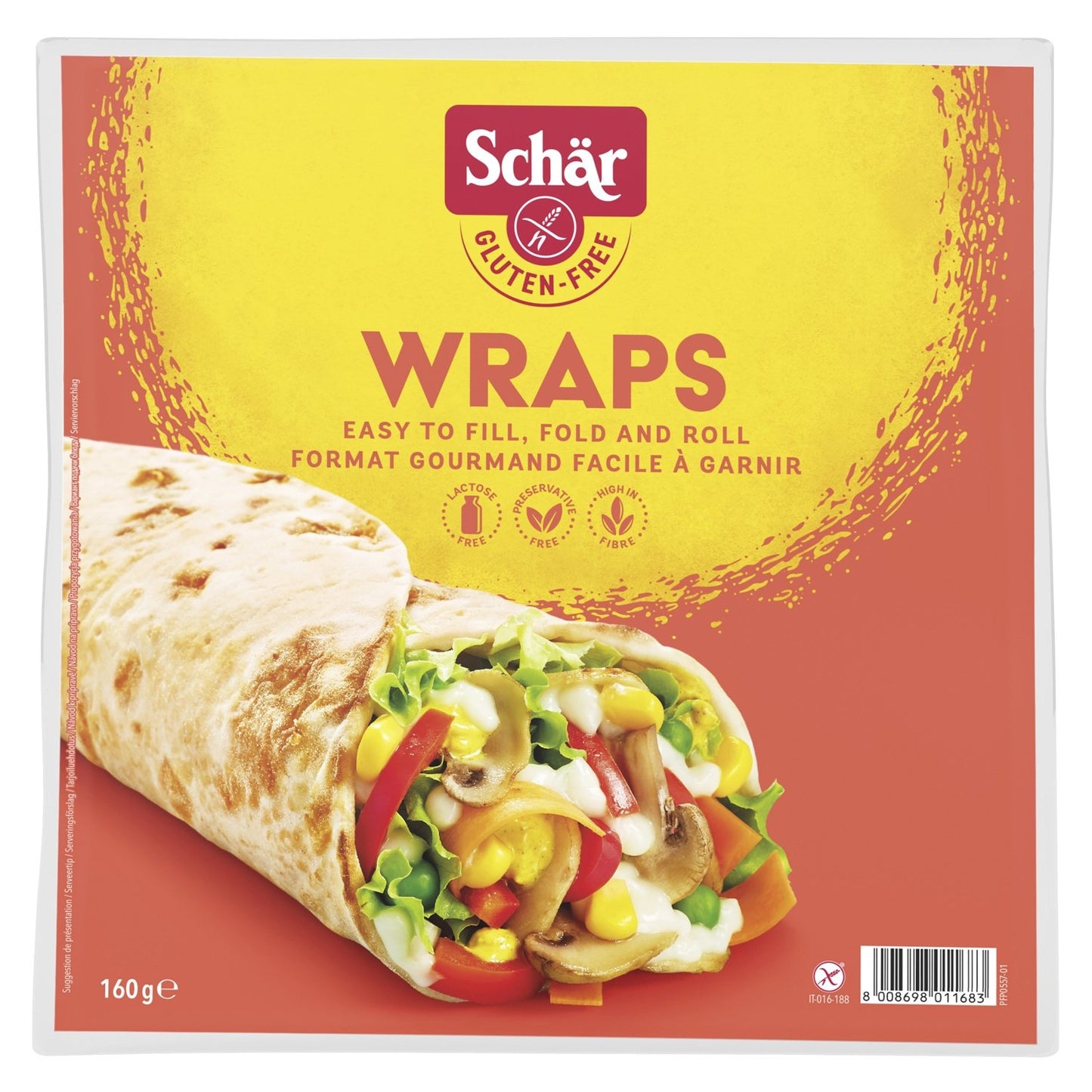 Tortilla-Wraps Sans Gluten SCHAR les 2 galettes de 80 g