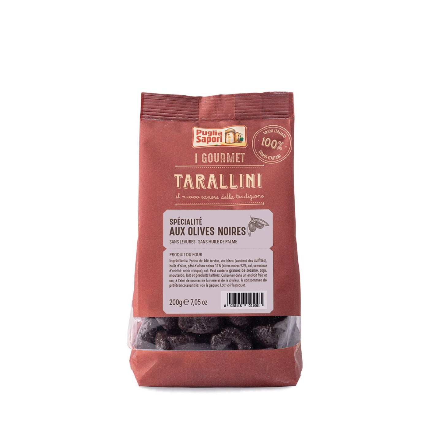 Biscuit aux Olives Noires PUGLIA SAPORI le paquet de 100g