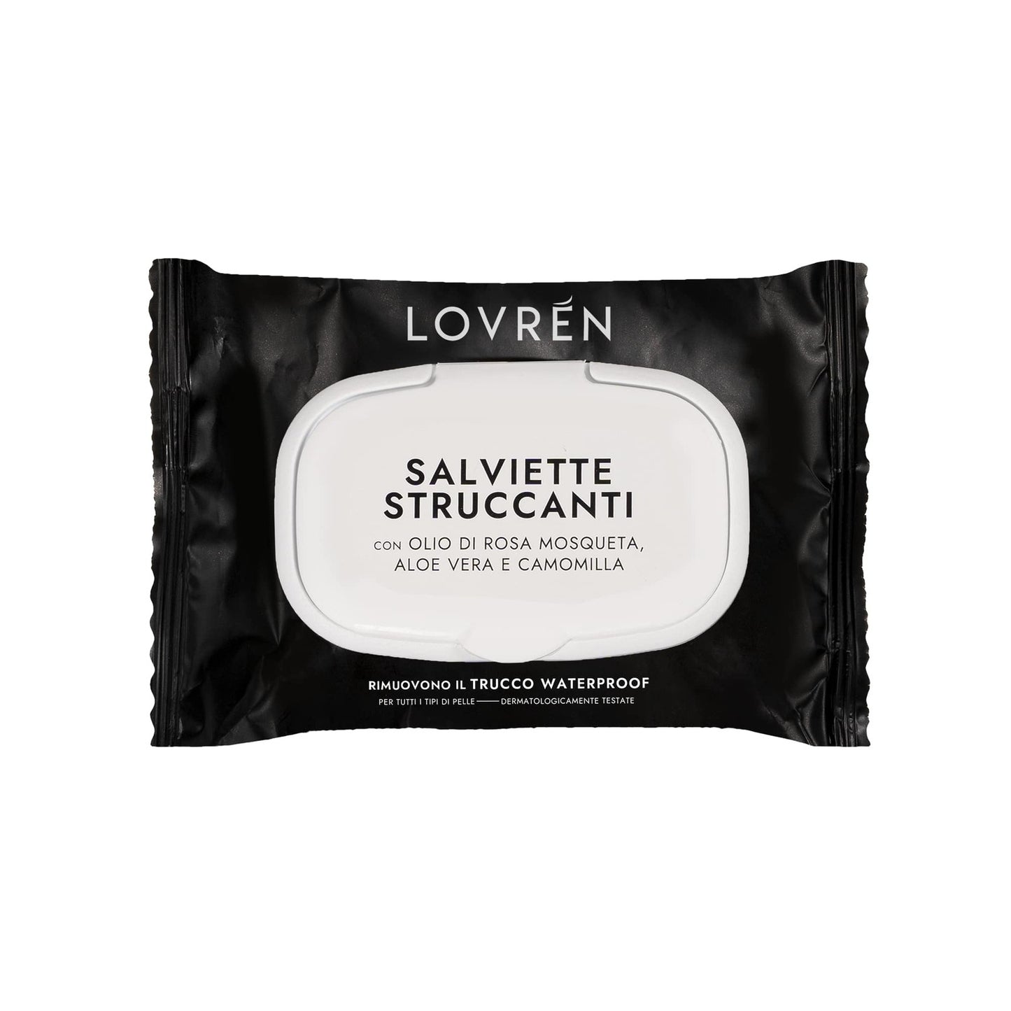Démaquillant Lingettes Waterproof Tous Types de Peau à l'Huile de Rose Musquée Aloe Vera et Camomille LOVREN