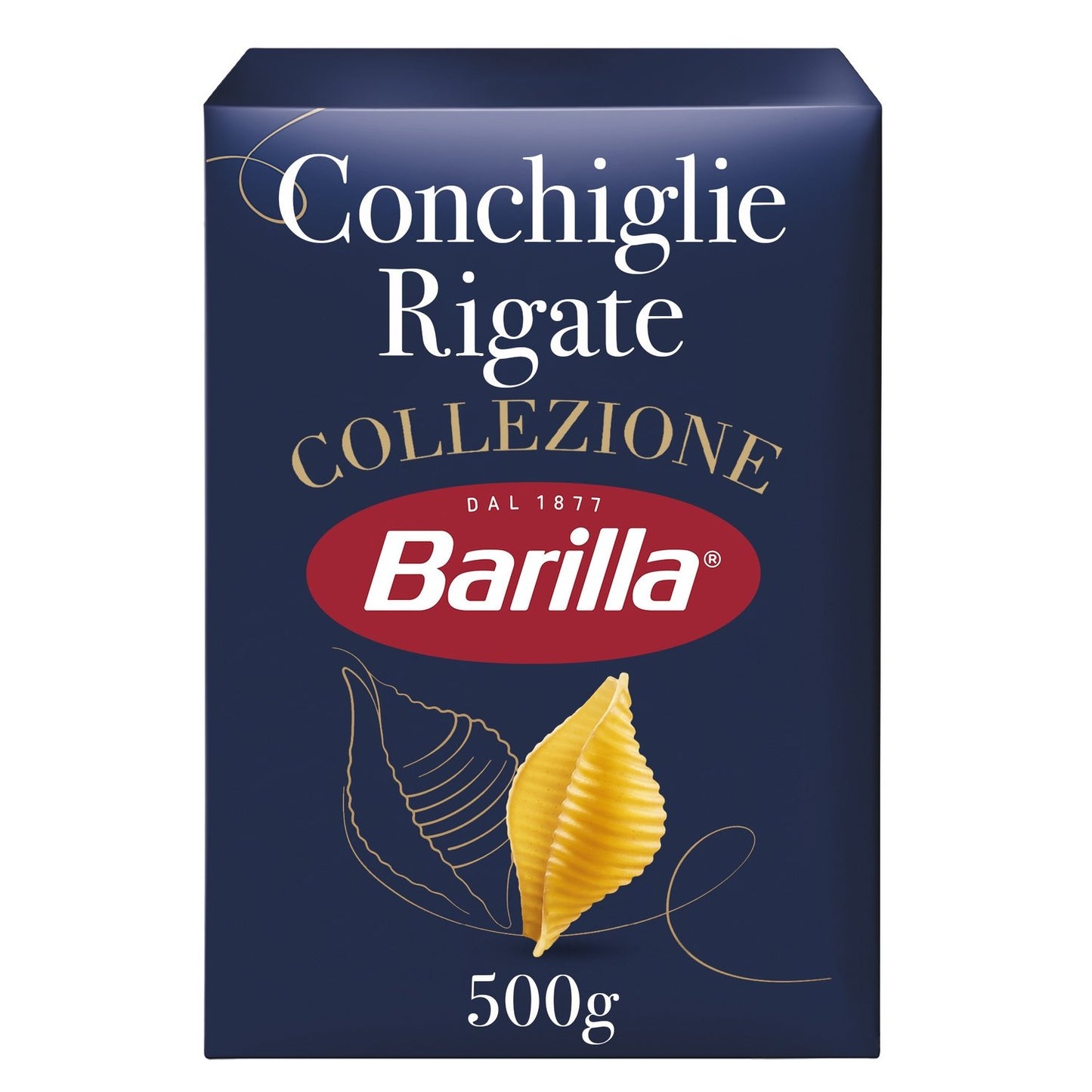 Pâtes Conchiglie Rigate Collezione BARILLA la boite de 500g