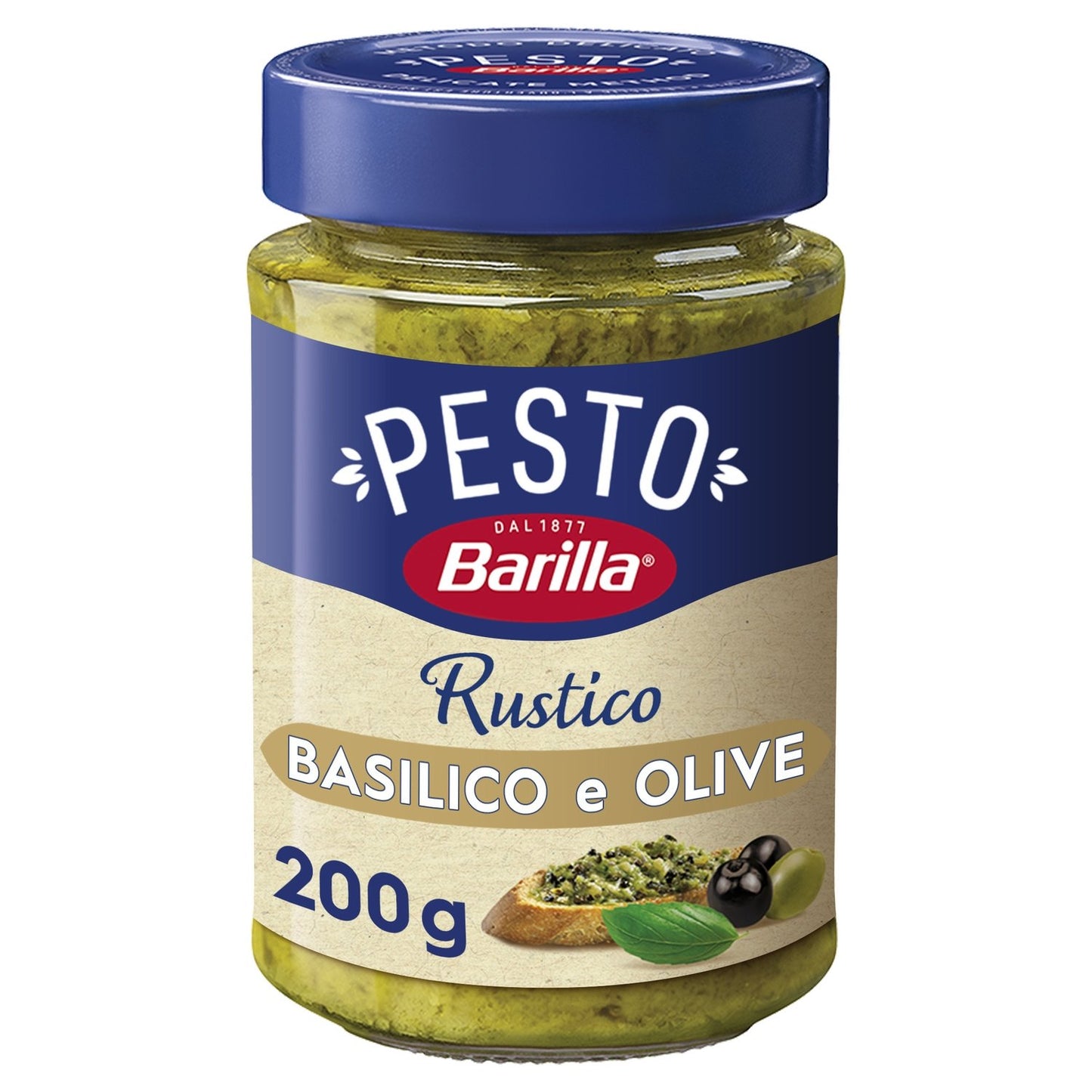 Sauce Pesto Rustico Basilic et Olive BARILLA le pot de 200g