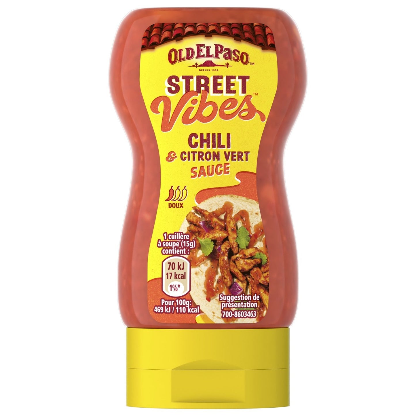 Sauce Chili et Citron Vert Doux STREET VIBES OLD EL PASO le flacon de 263g