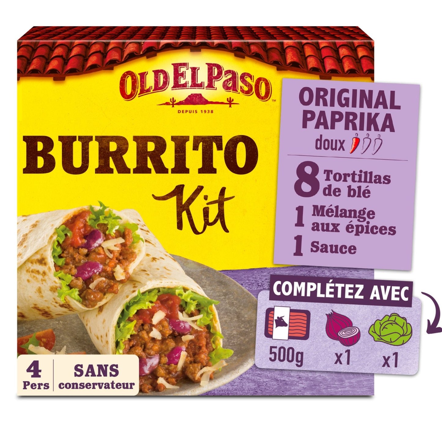 Kit Burritos Original Paprika Doux OLD EL PASO le kit de 510g
