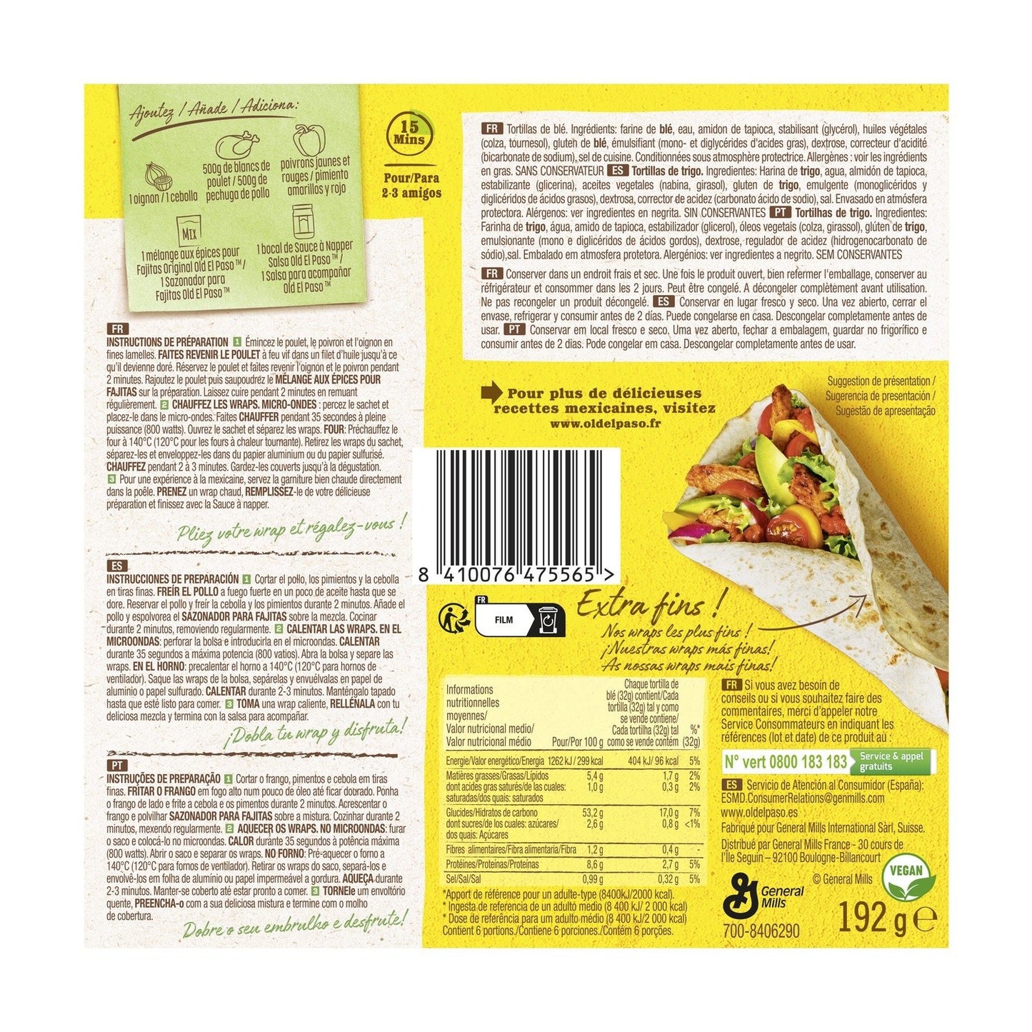 Wrap Extra Fins OLD EL PASO