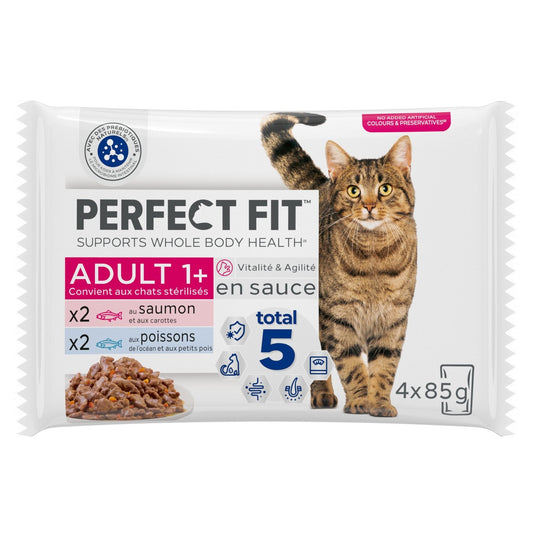 Perfect Fit Total 5 Perfect Fit Sterilized Adult Katzenfutter in Lachs- und Fischsauce