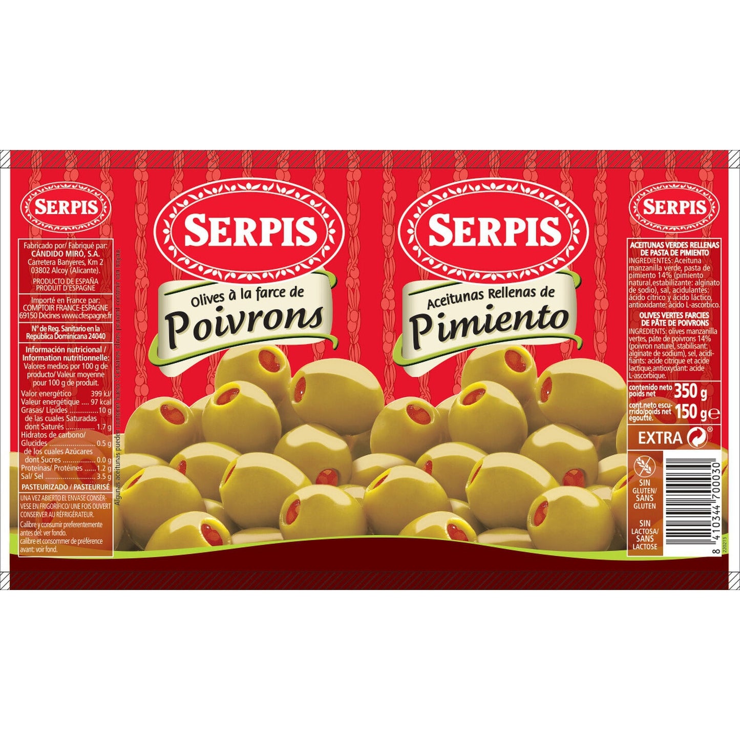 Olives Vertes aux Poivrons SERPIS
