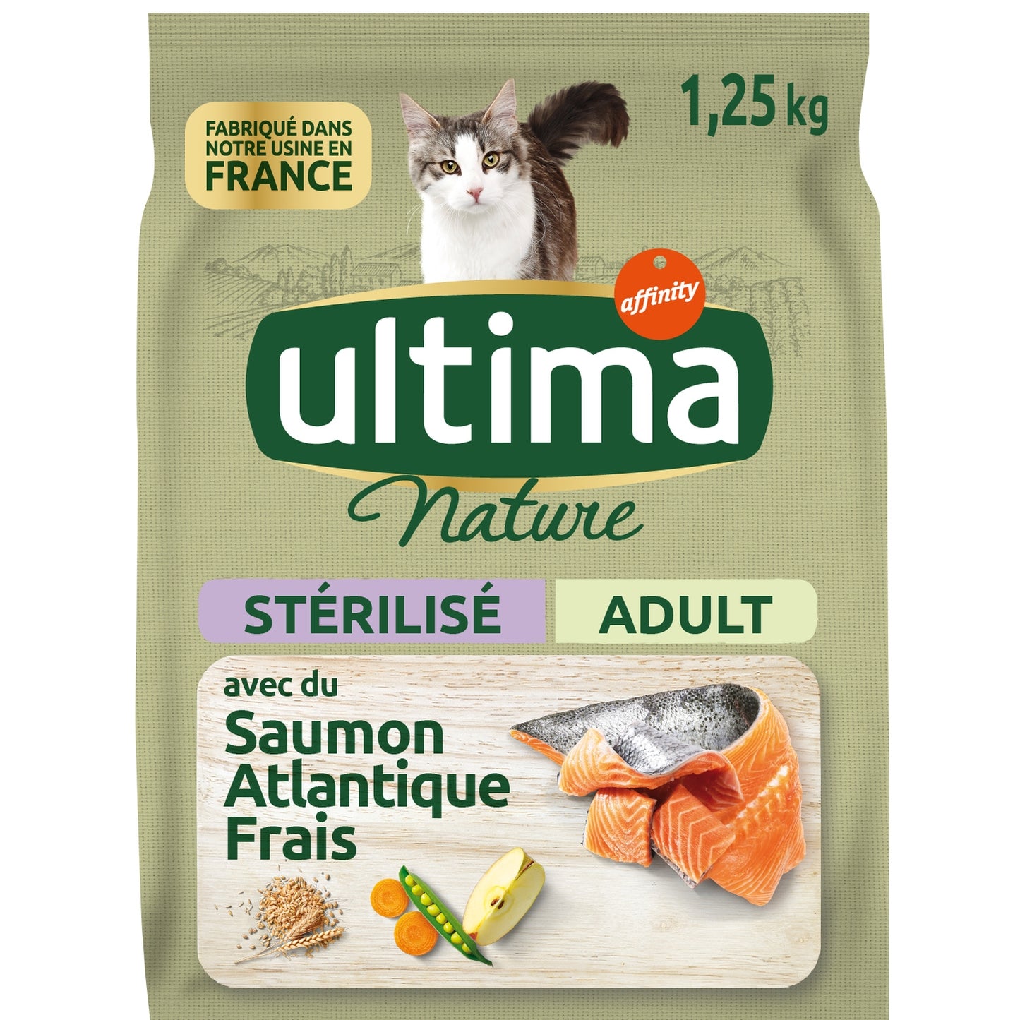 Croquettes pour Chat Adulte Stérilisé au Saumon ULTIMA NATURE