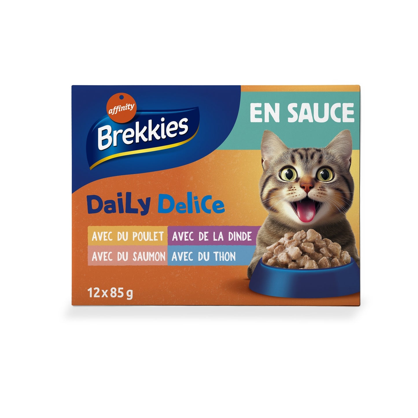Pâtée pour Chat Adulte en Sauce Volailles Poissons BREKKIES