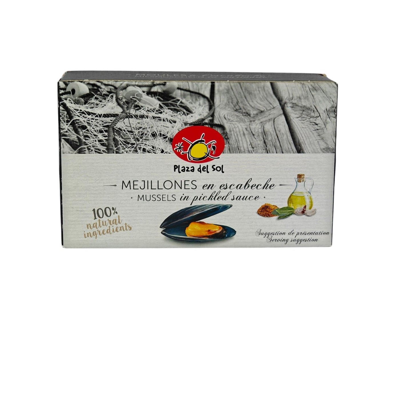 Moules Sauce à l'Escabèche PLAZA DEL SOL la boite de 70 g net égoutté