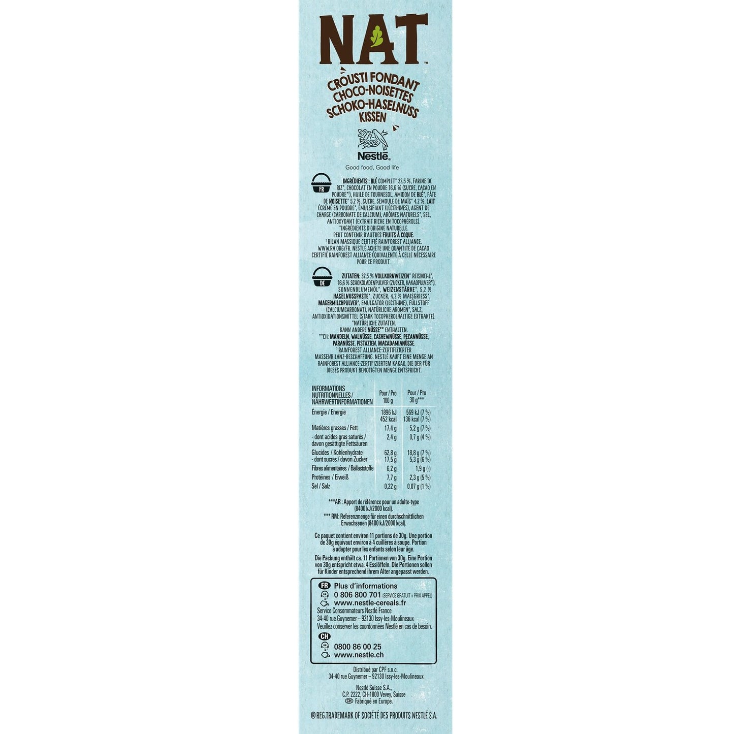 Céréales Crousti Fondant Choco Noisettes NAT