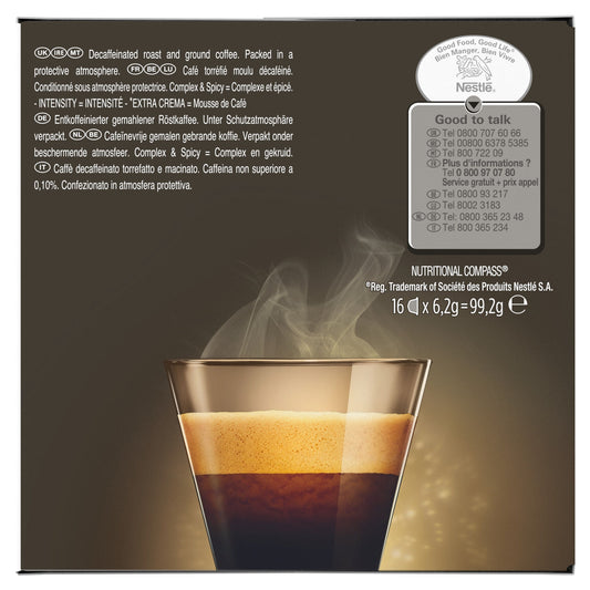 Coffee Capsules Espresso Intenso Decaffeinated Intensity 7 Compatible Dolce Gusto NESCAFE