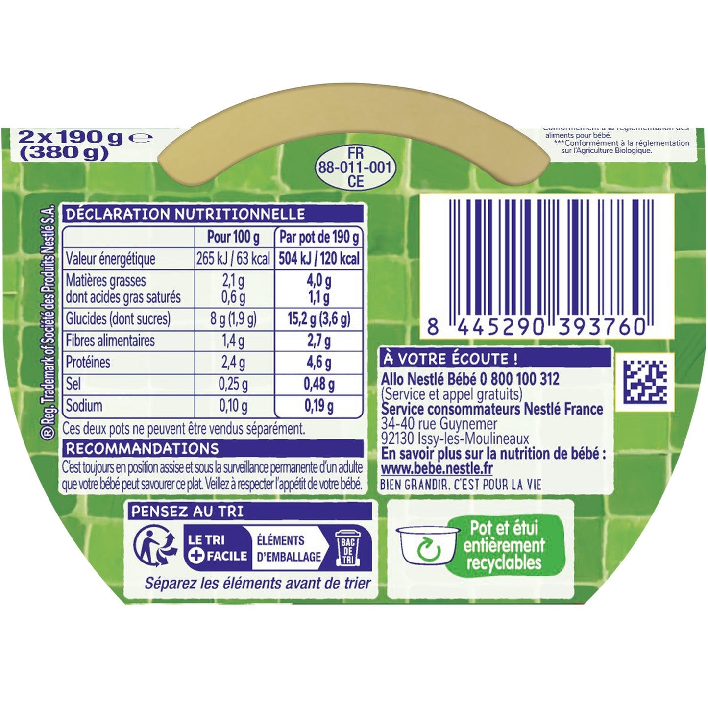 Babygericht ab 12 Monaten Geschmorte Karotten Rindfleisch Kleine Pasta P'tite Recette Bio NESTLE