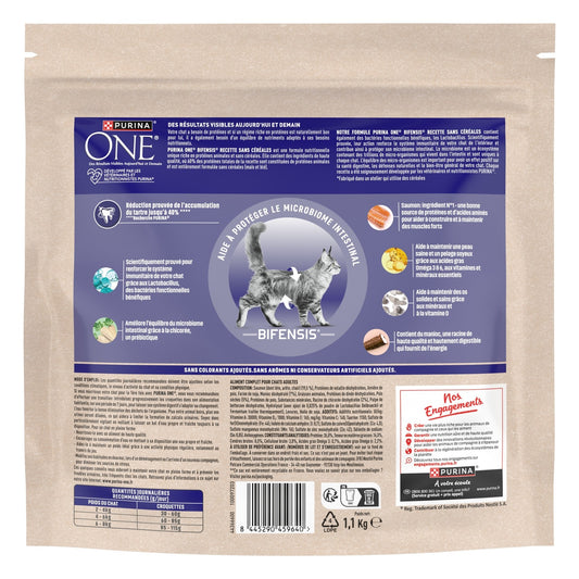 Purina One Bifensis getreidefreies sterilisiertes Katzenfutter für ausgewachsene Katzen mit Lachs