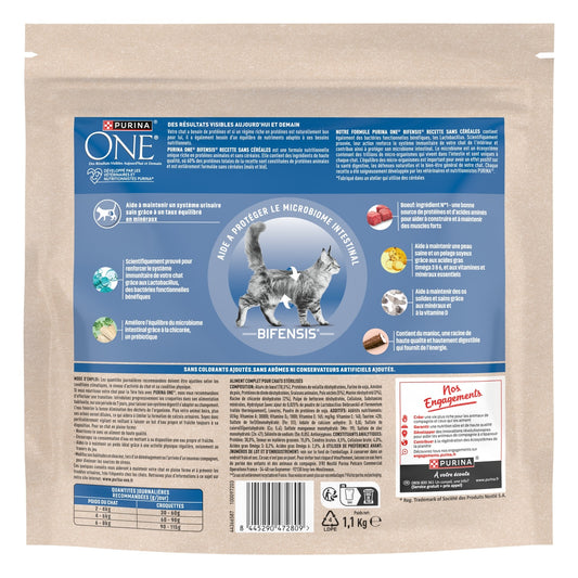 Purina One Bifensis getreidefreies sterilisiertes Katzenfutter mit Rindfleisch für ausgewachsene Katzen