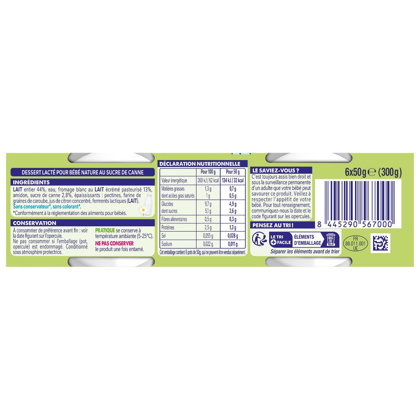 Babydessert ab 6 Monaten, Natur mit Rohrzucker NESTLE
