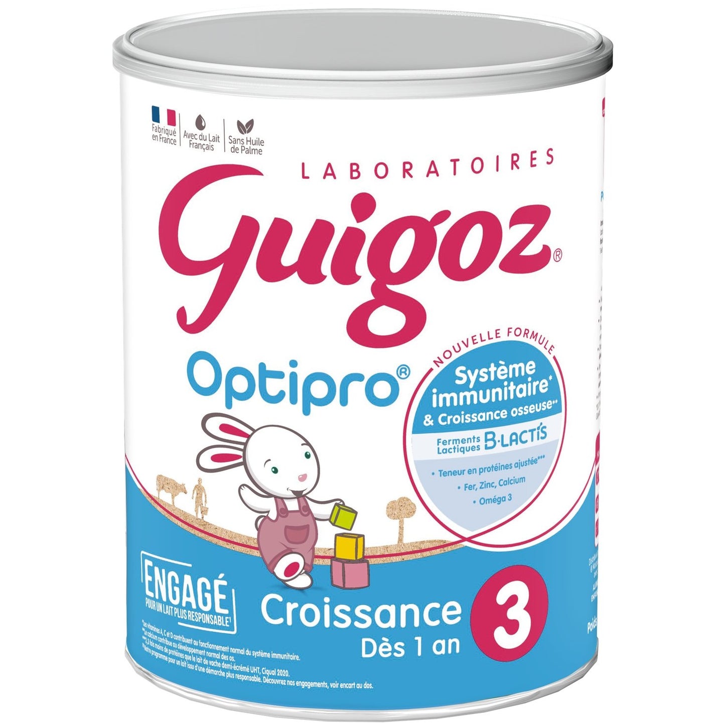 Lait Bébé en Poudre 3ème Âge Dès 12 Mois Optipro GUIGOZ la boite de 830 g