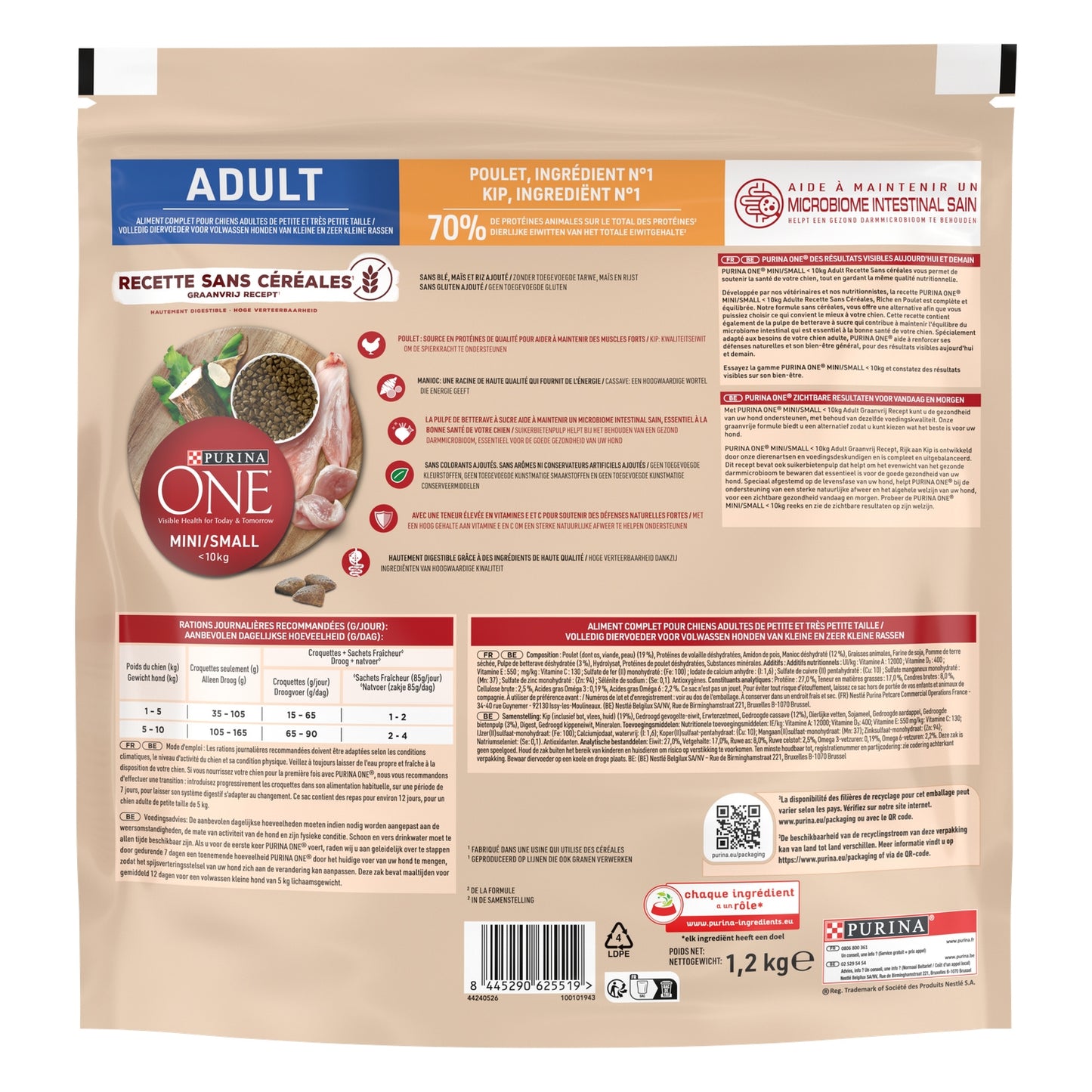 Croquettes pour Chien Adulte Petit <10kg Sans Céréales Poulet PURINA ONE