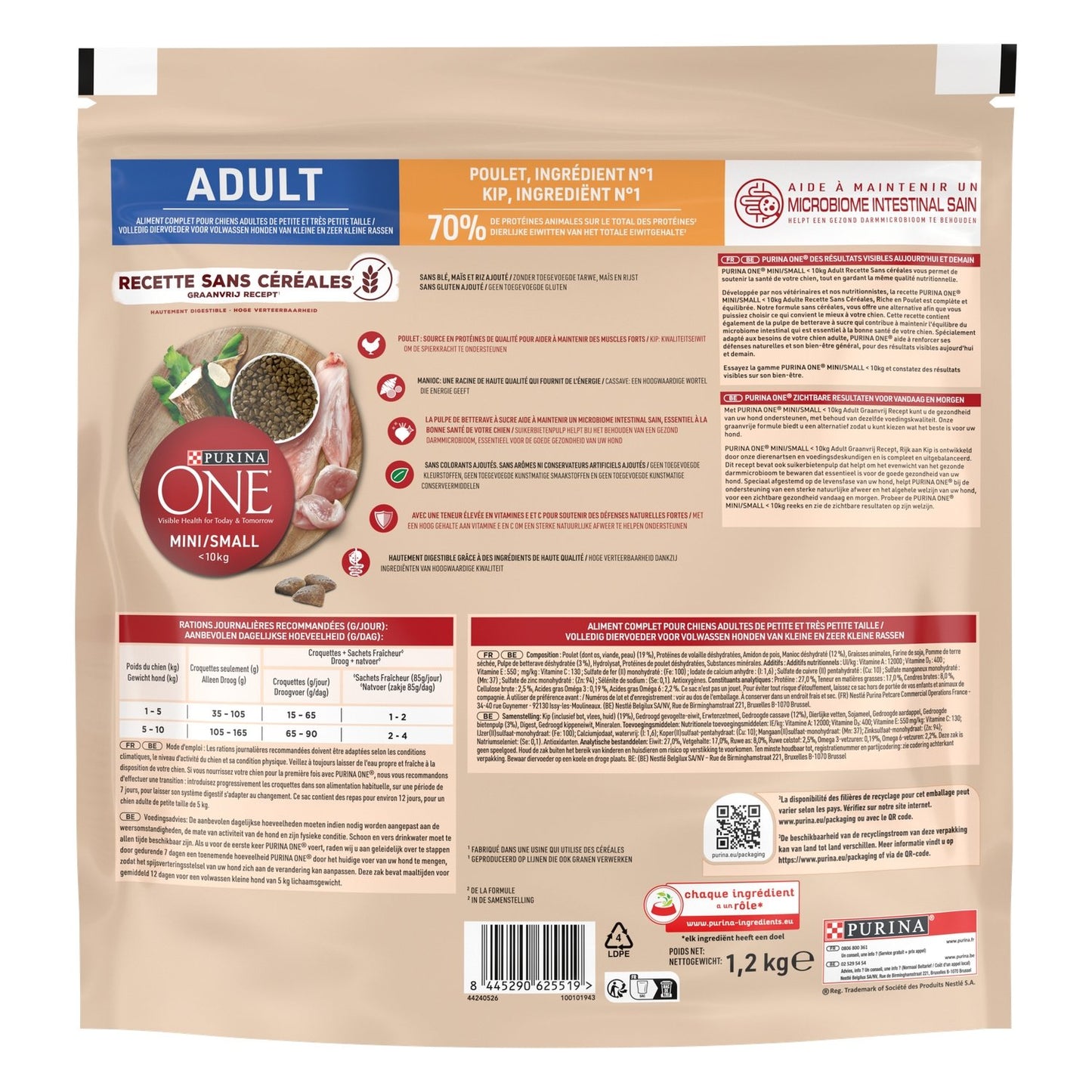 Croquettes pour Chien Adulte Petit <10kg Sans Céréales Poulet PURINA ONE
