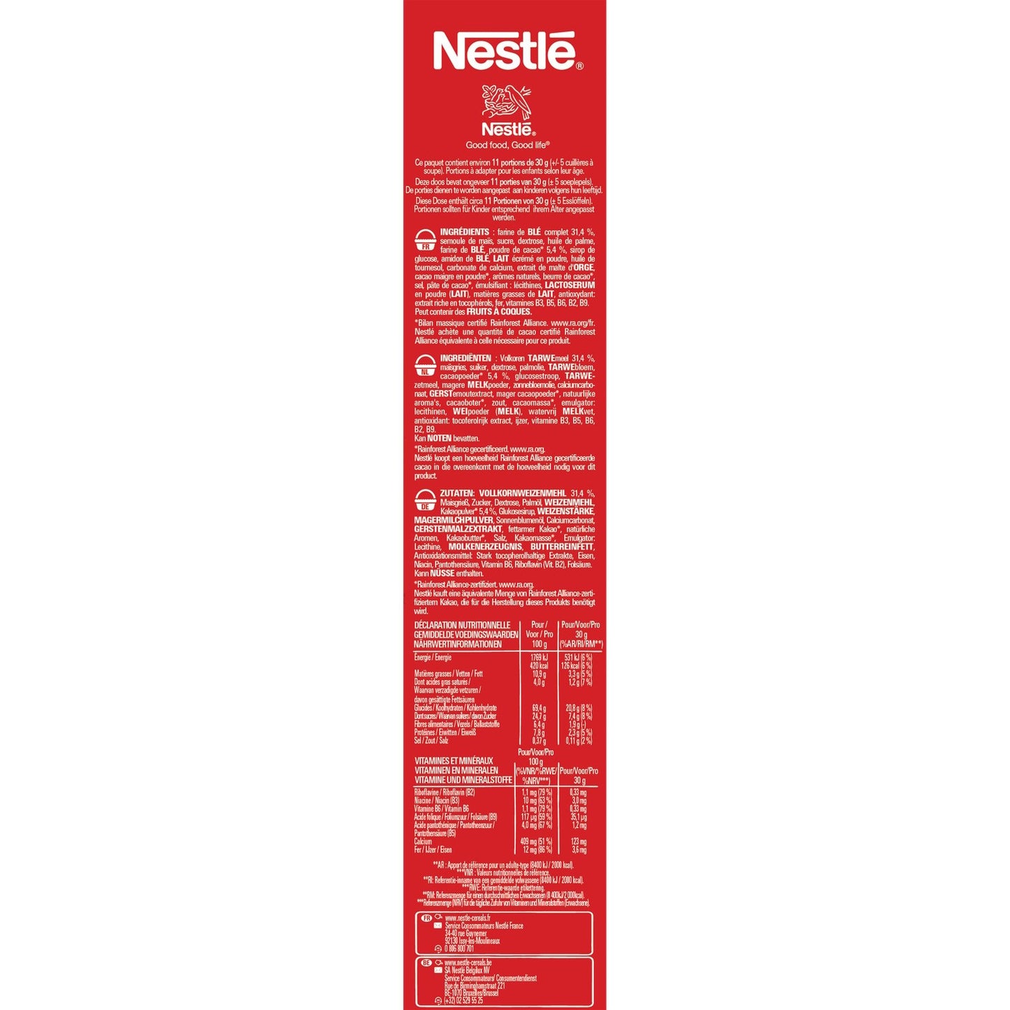Nestlé Kitkat Milchschokolade und Kakaomüsli