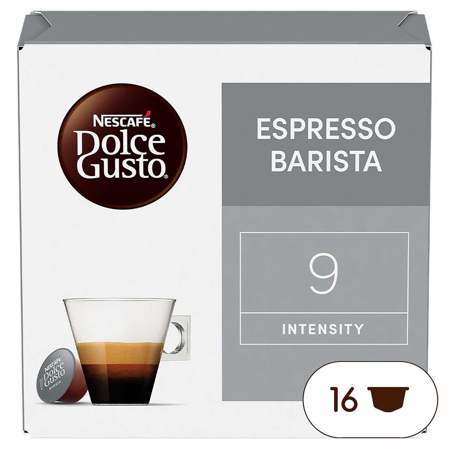 Café Capsules Espresso Barista Intensité 9 NESCAFE DOLCE GUSTO la boîte de 16 capsules