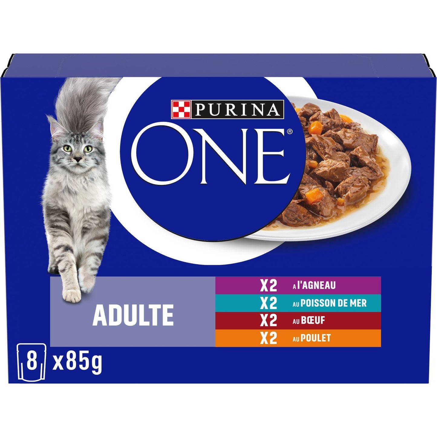 Pâtée pour Chat Adulte Effilés en Sauce Multivariétés PURINA la boite de 680g