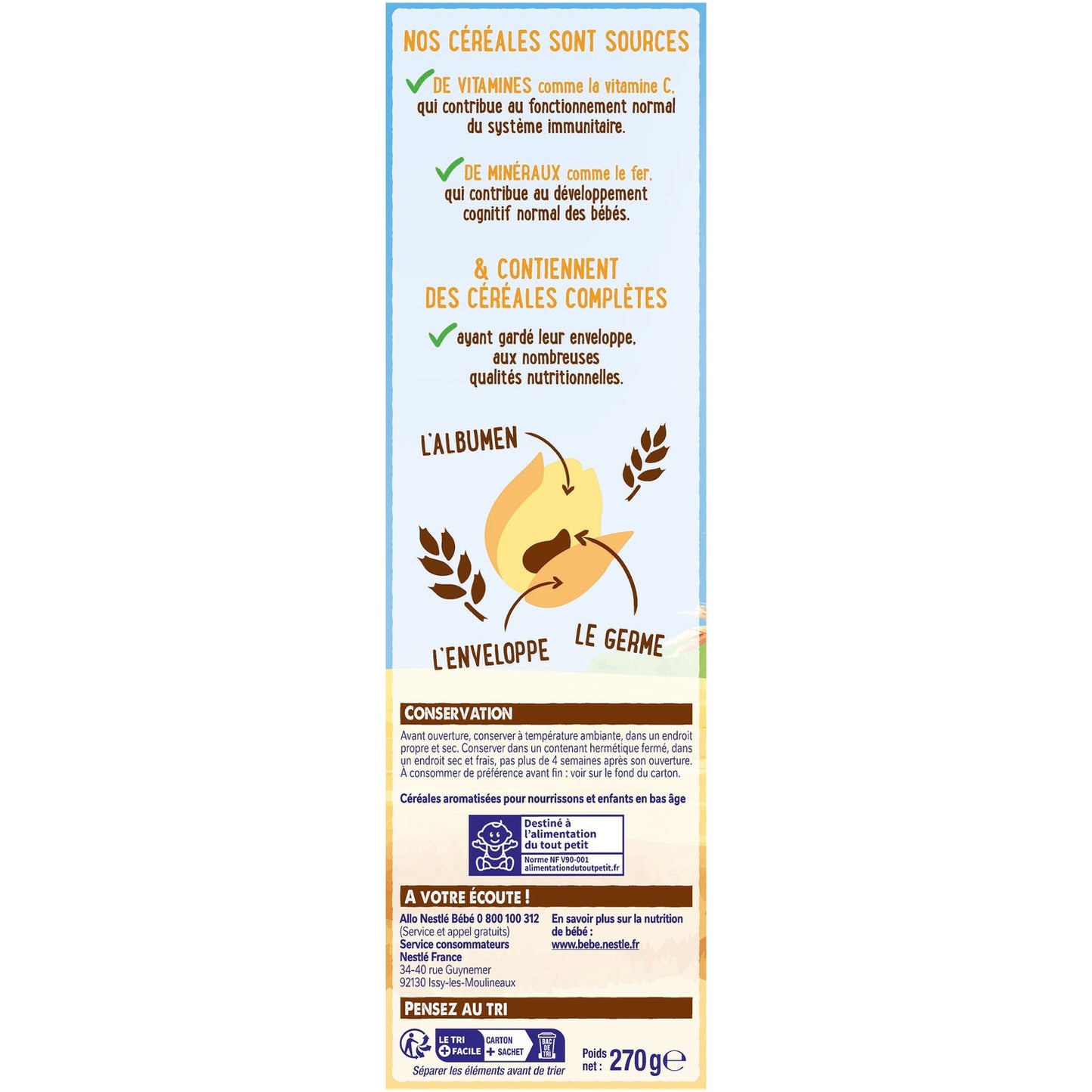 Céréales Bébé Dès 6 Mois Céréales Complètes Biscuit Saveur Biscuit 0 Sucres Ajoutés P'tite Céréale NESTLE