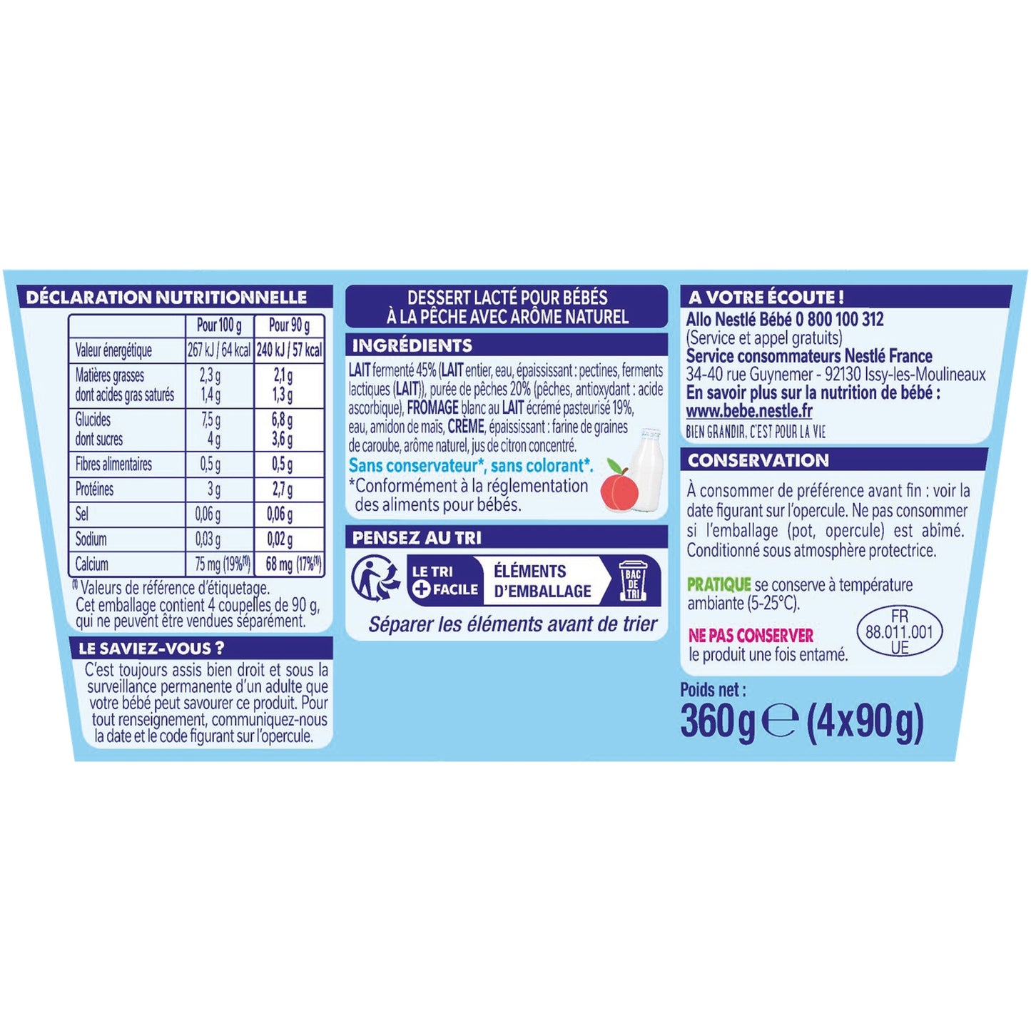 Babydessert ab 6 Monaten, Pfirsich NESTLE