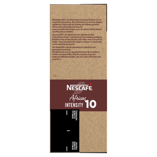 Café Capsules Espresso Ristretto Intensité 10 Africas Compatible Nespresso NESCAFE FARMERS ORIGINS