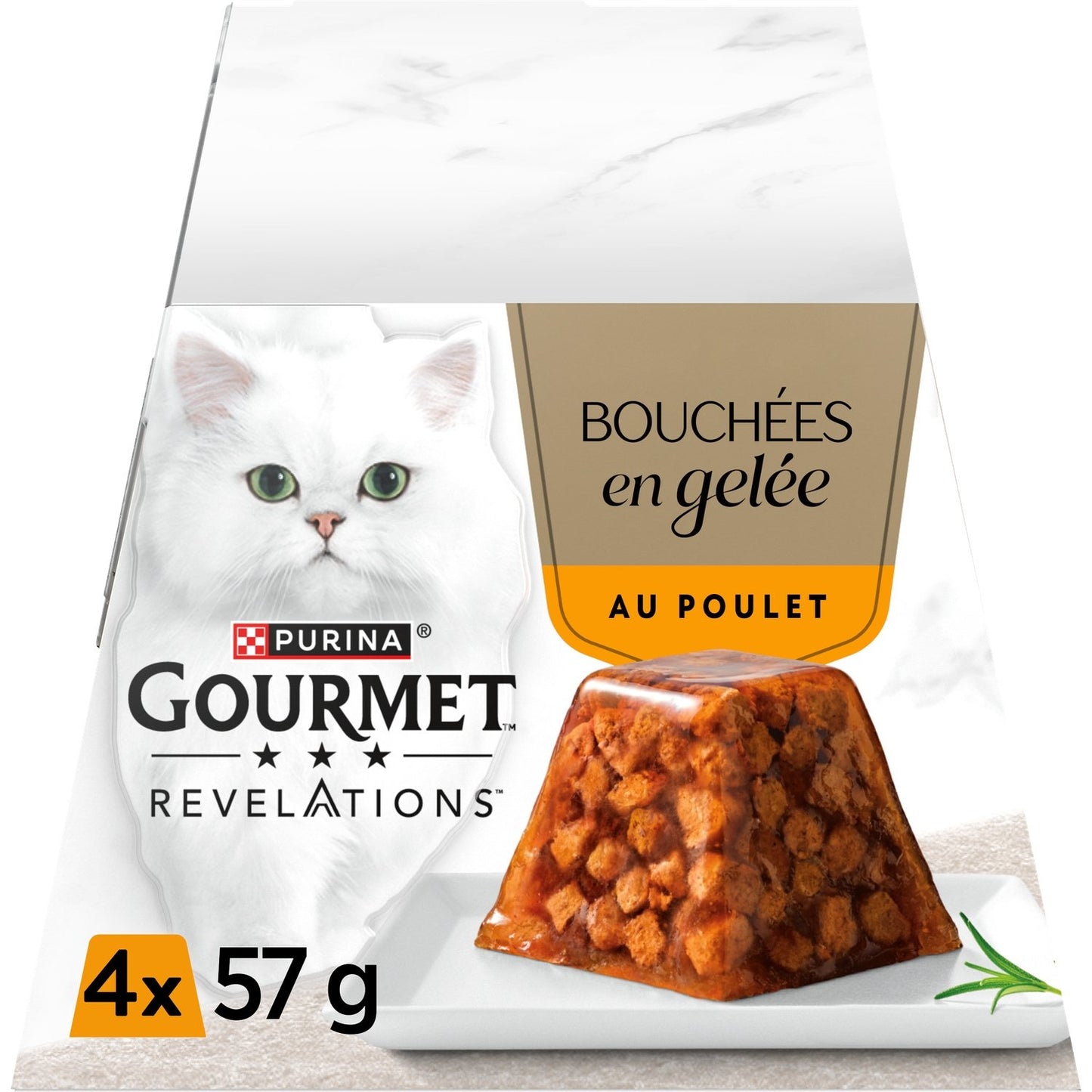 Bouchées en Gelée pour Chat Adulte au Poulet PURINA les 4 portions de 57g