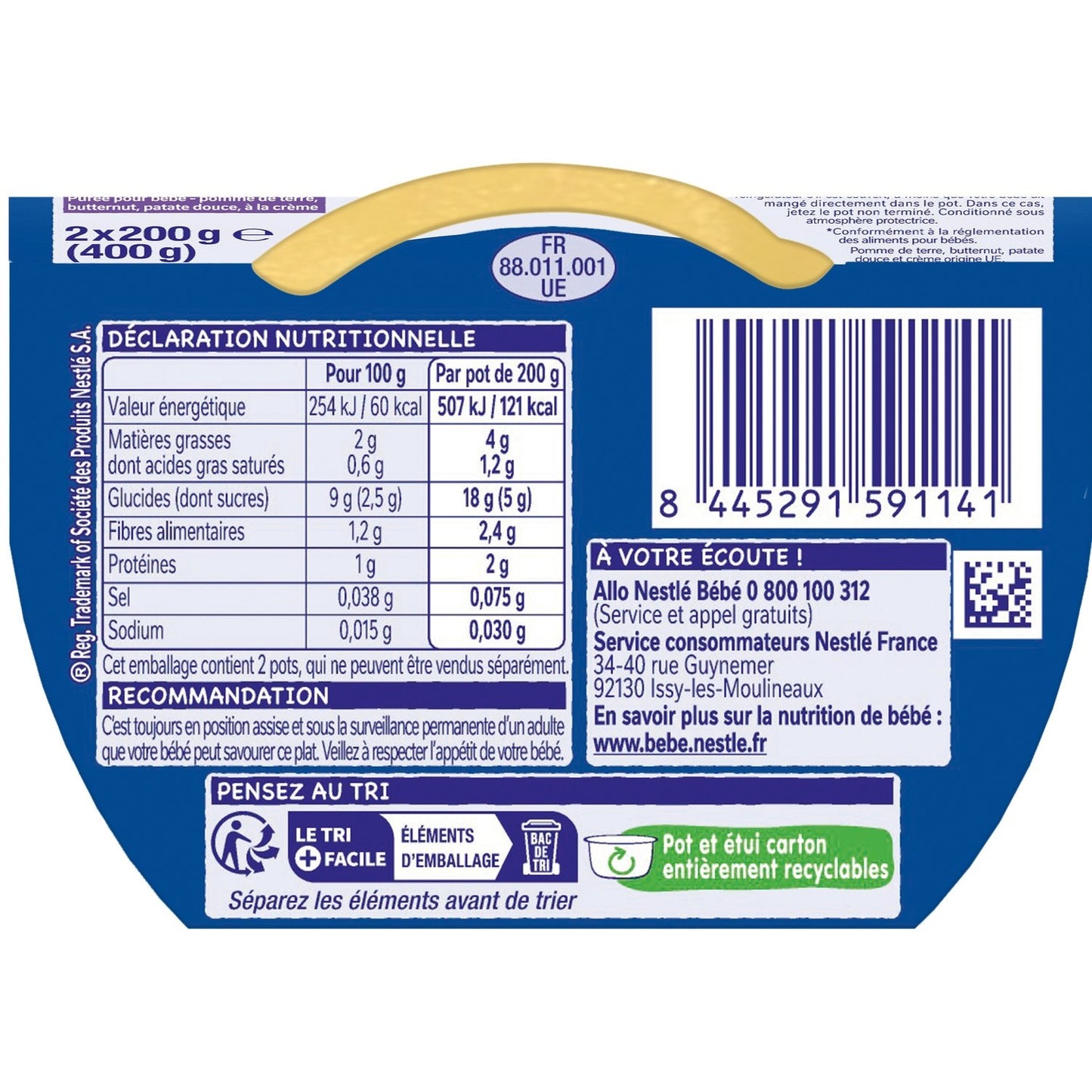 NESTLE Baby Dish Kartoffeln, Butternuss, Süßkartoffel