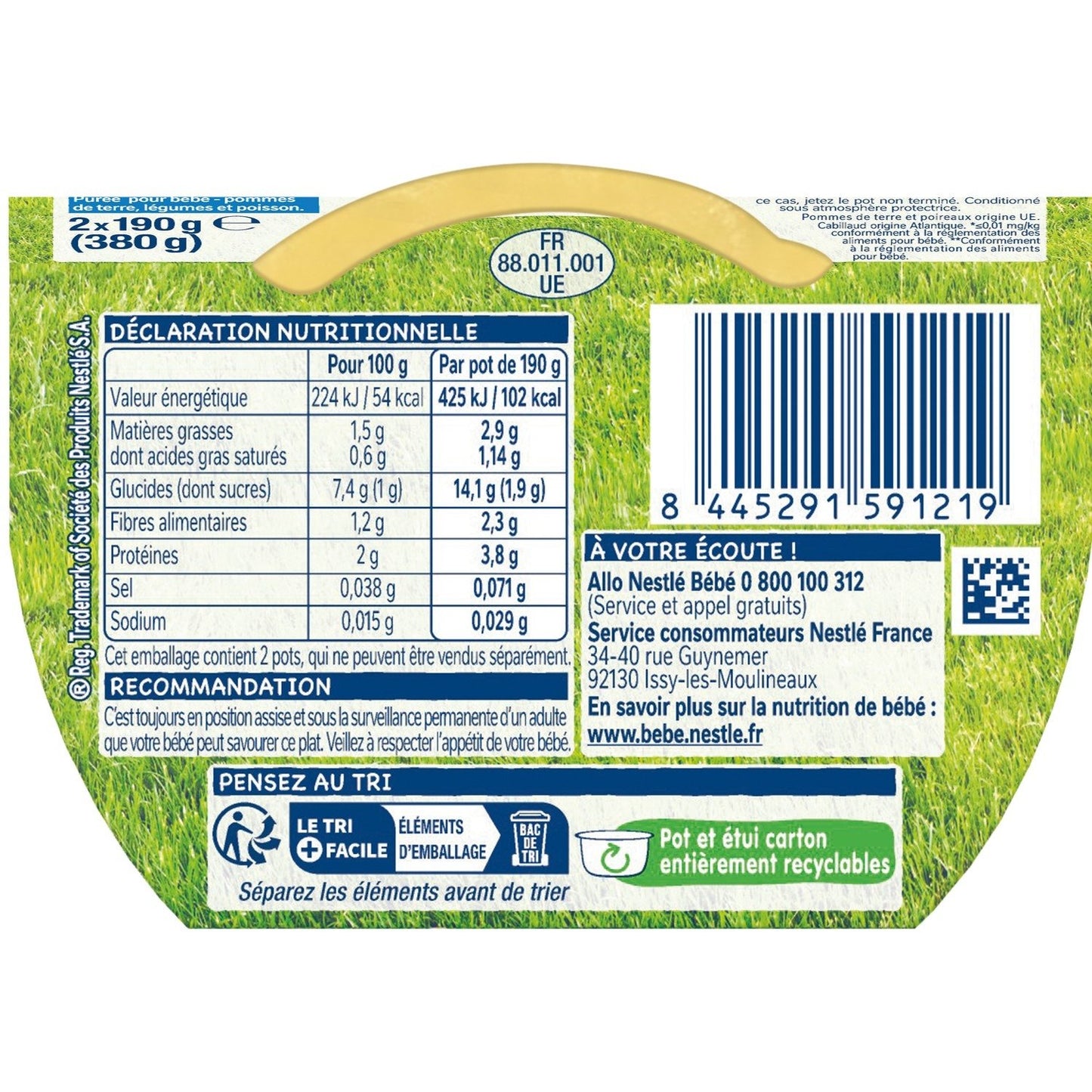 NESTLE Baby Dish Kartoffeln, Lauch, Kabeljau