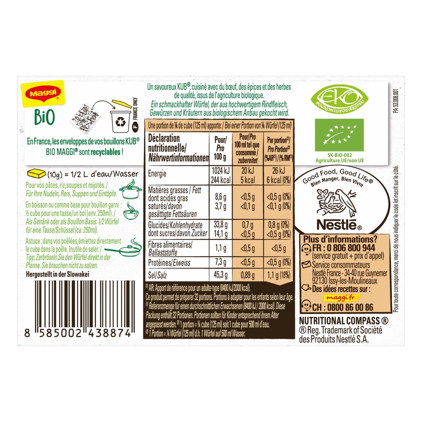 MAGGI KUB Bio Rinderbrühe