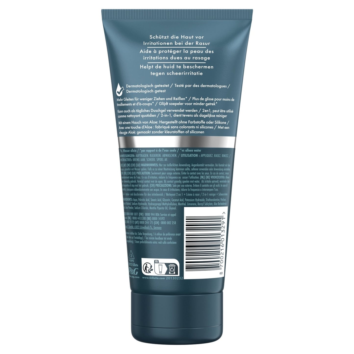 Crème à Raser et Nettoyante Zone Intime Aloe Vera GILLETTE