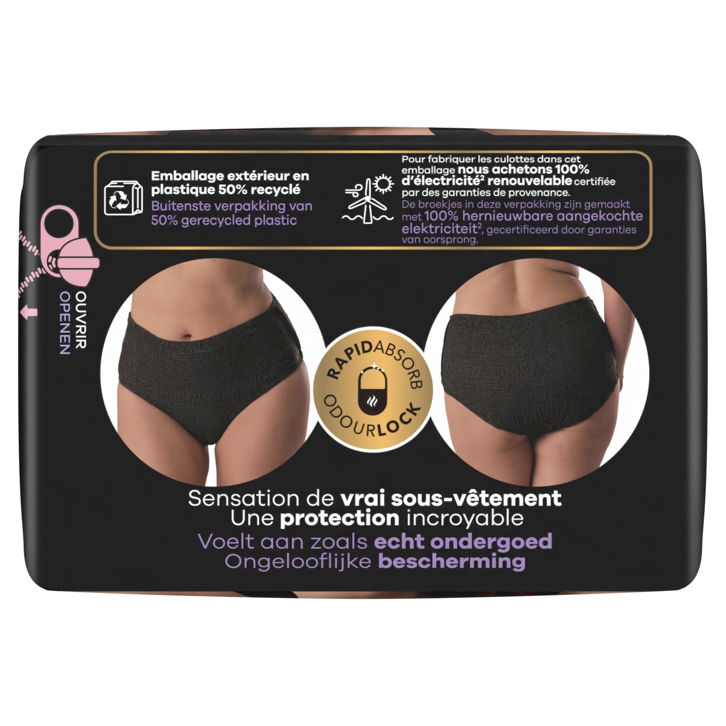 Slips bei Harninkontinenz Größe L Schwarz Diskret ALWAYS Boutique