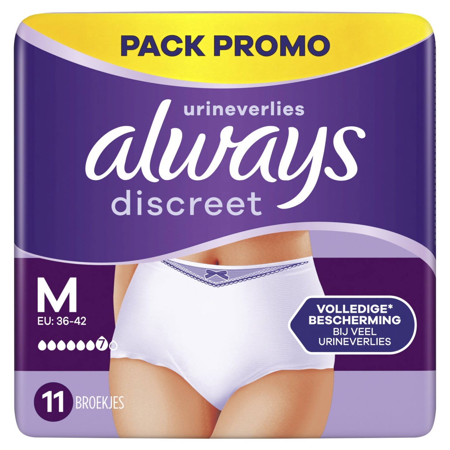 Urinary Leakage Panties Size M Full Protection White Discreet ALWAYS