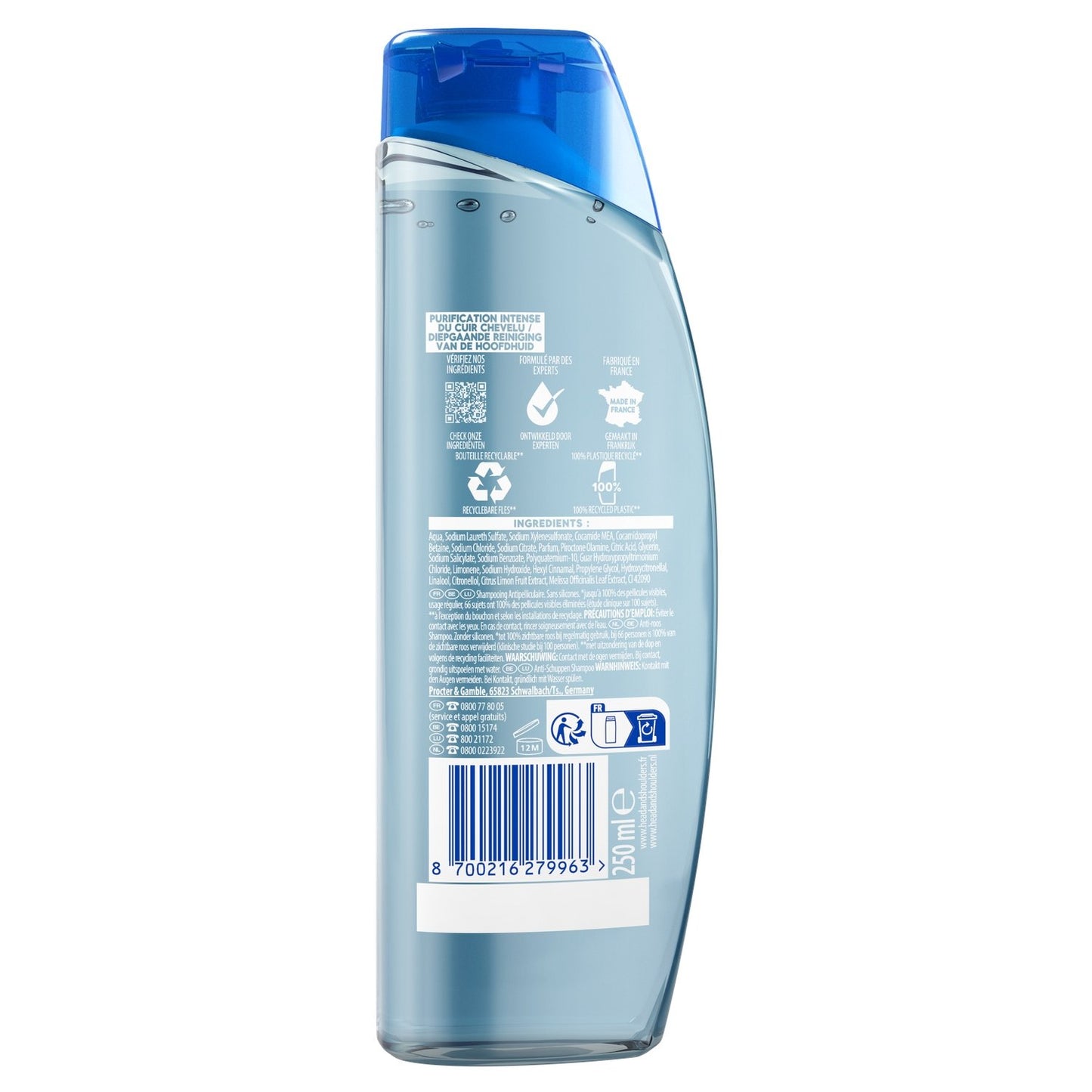 Shampoing Antipelliculaire Sébo-Régulateur Cheveux Gras Citron, Head & SHOULDERS