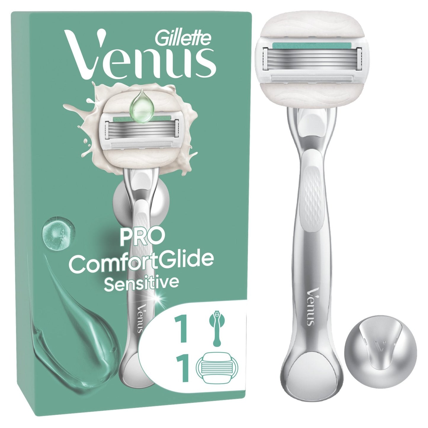 Rasoir pour Femme Peau Sensible Pro Comfortglide GILLETTE la paquet avec 1 manche + 1 recharge de lames