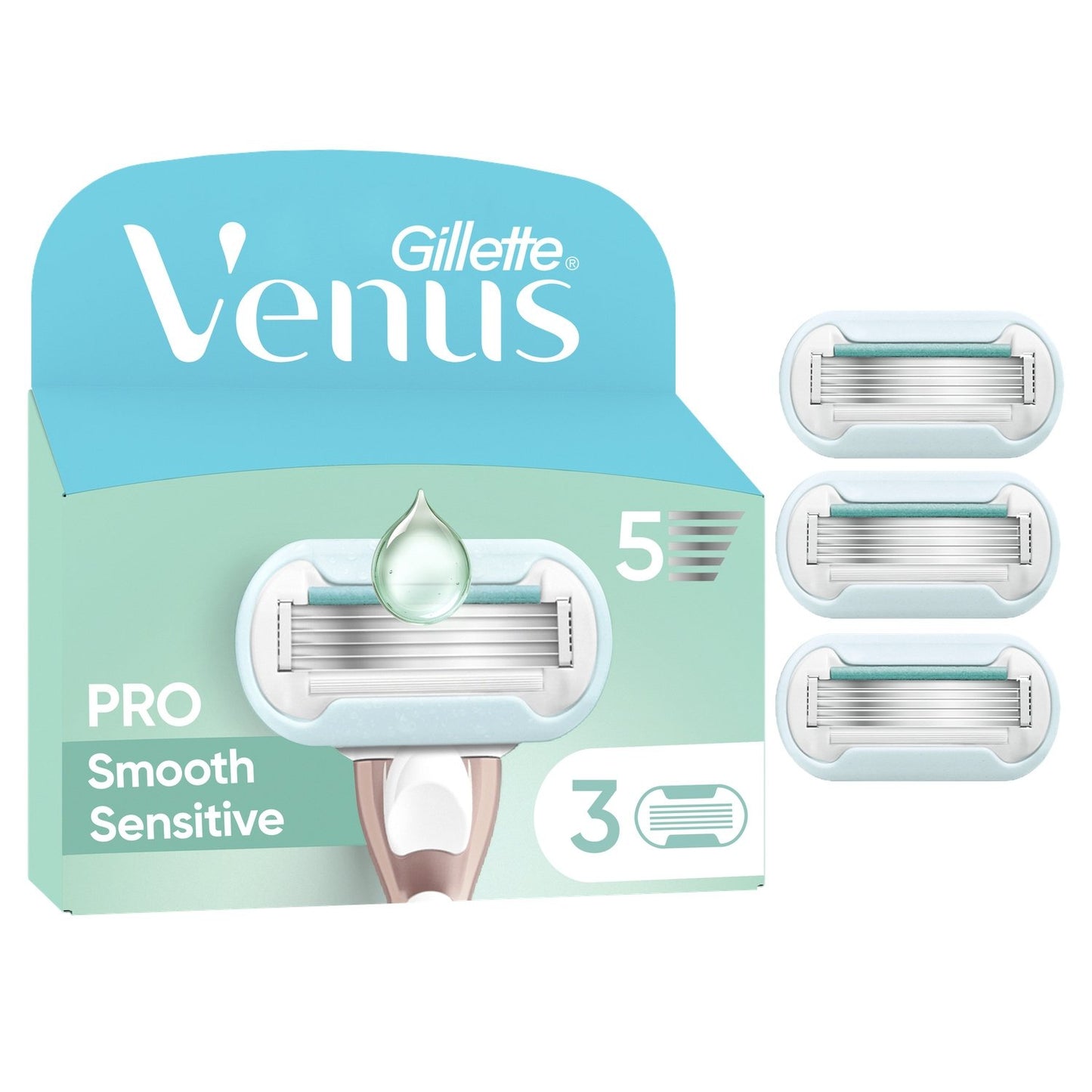 Lames de Rasoir pour Femme Pro Smooth Sensitive Comfort Glide GILLETTE le lot de 3 recharges de lames de rasoir