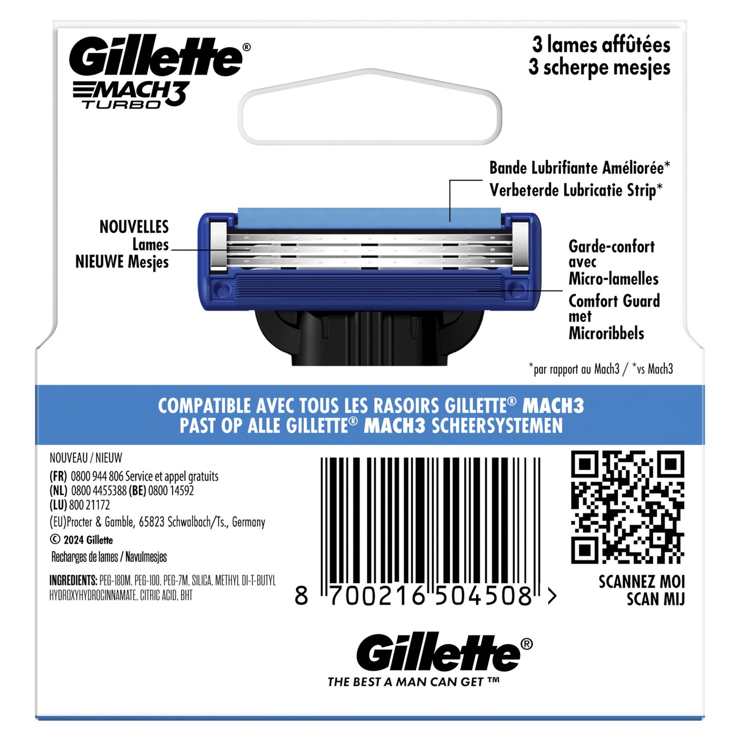 Gillette Mach 3 Turbo Rasierklingen für Herren