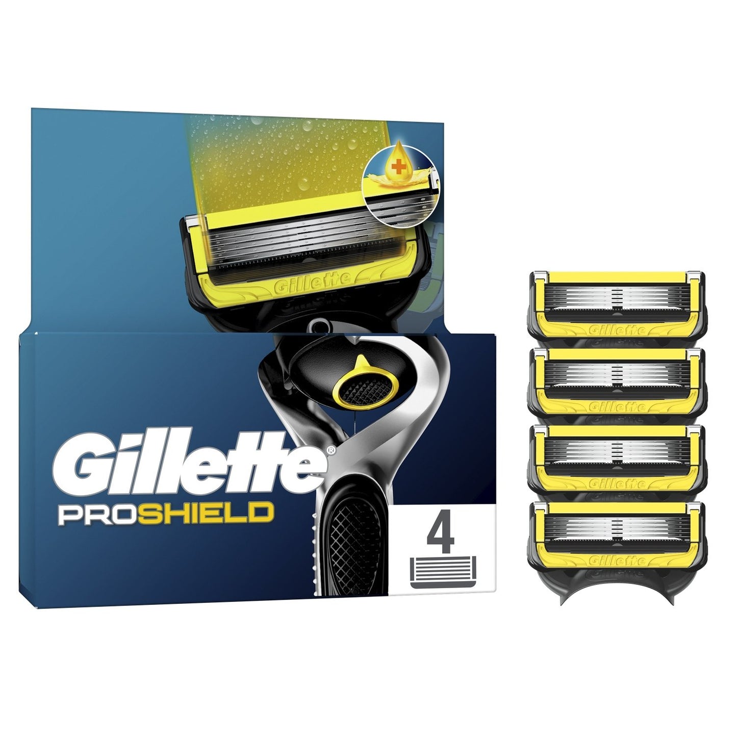 Lames de Rasoir pour Homme Proshield GILLETTE le paquet de 4 recharges de rasoir