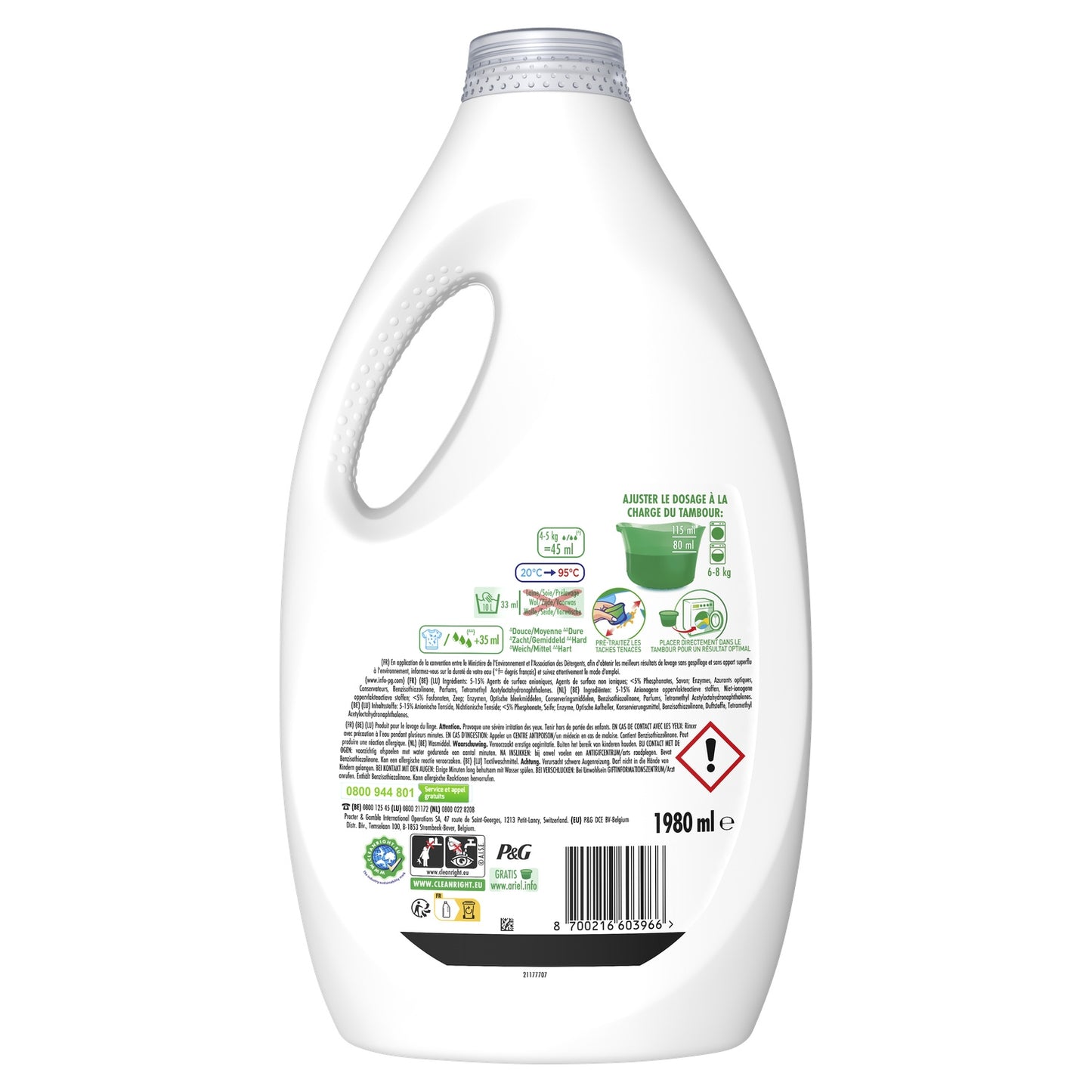 Lessive Liquide Active + Contre les Odeurs ARIEL