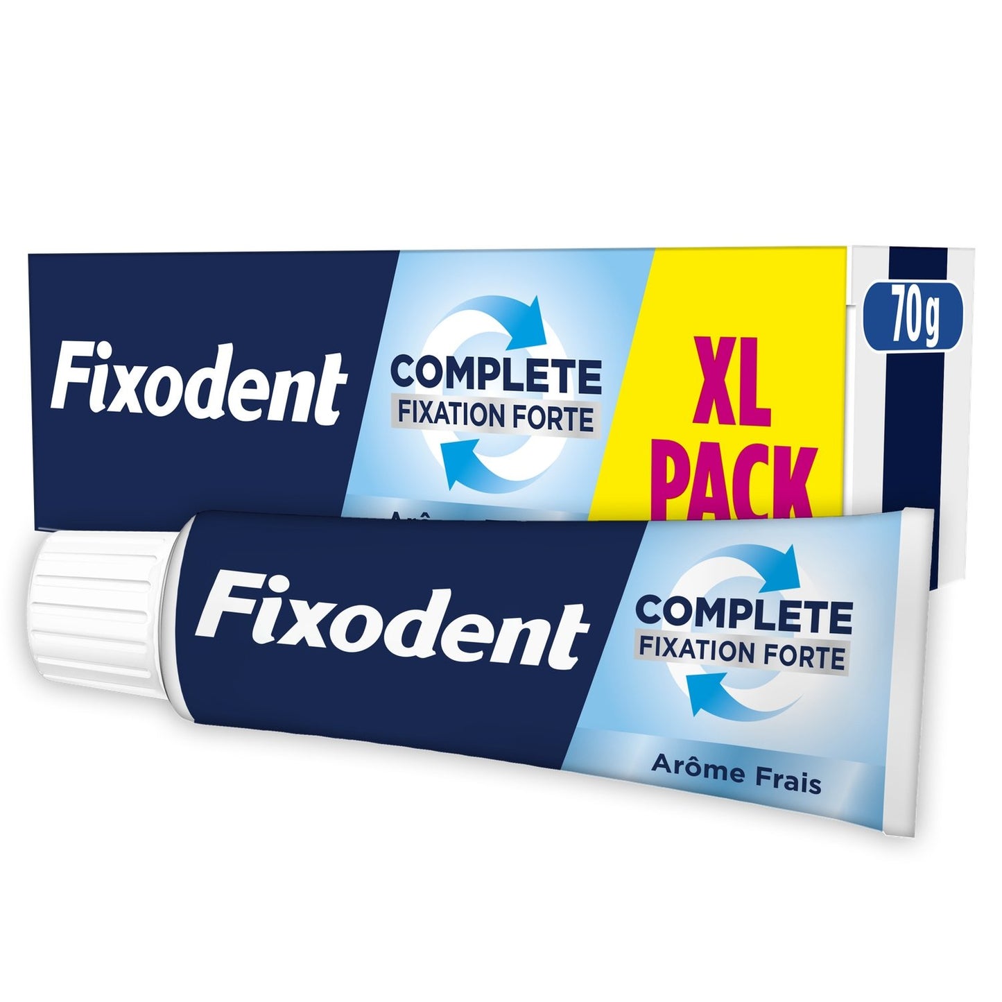 Crème Adhésive pour Prothèses Complete Fixation Forte Arôme Frais FIXODENT le tube de 70g
