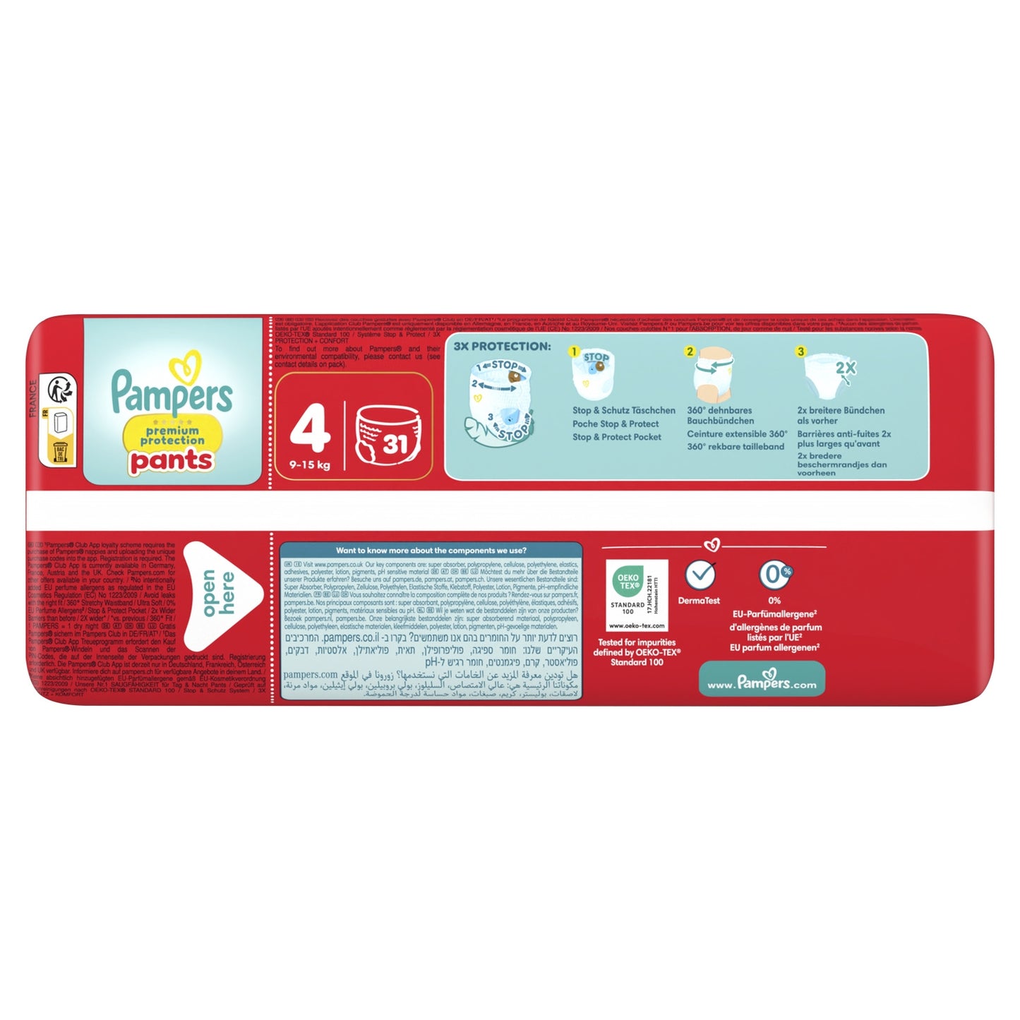 PAMPERS Premium Protection Pants 9-15kg Größe 4 Babywindeln