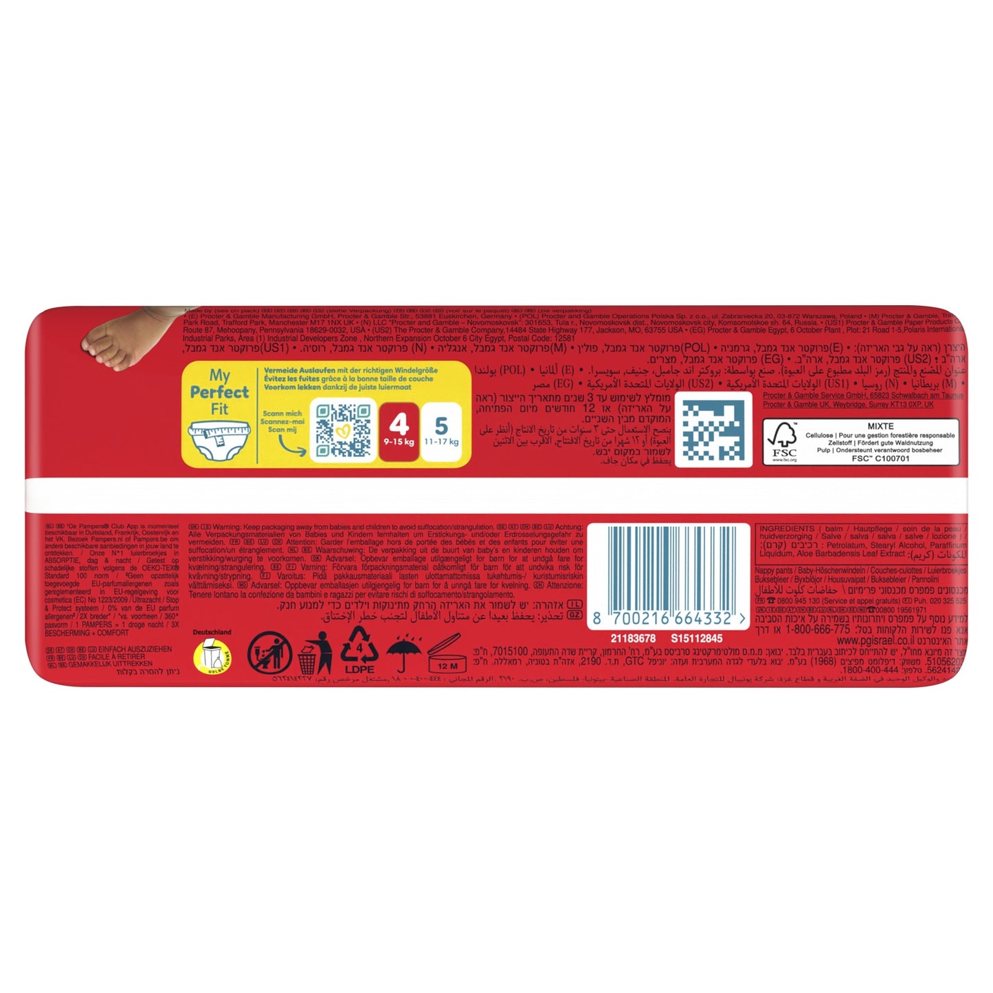 PAMPERS Premium Protection Pants 9-15kg Größe 4 Babywindeln