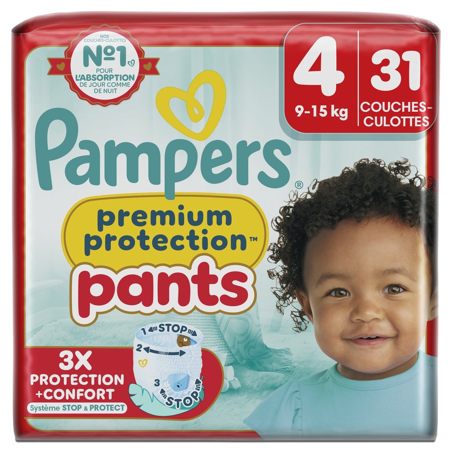 Couches Culottes Bébés Premium Protection Pants 9-15kg Taille 4 PAMPERS le paquet de 31 couches
