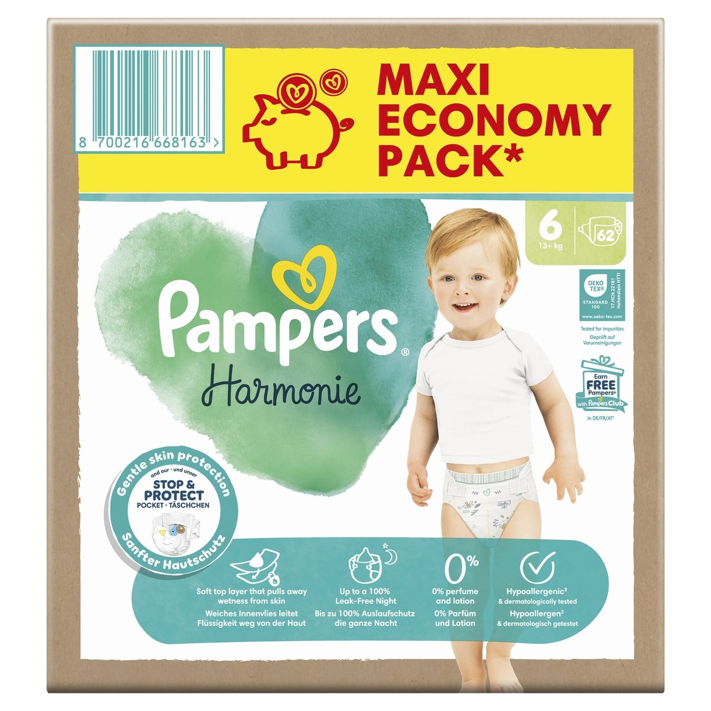 Couches Bébés Harmonie 13+ Kg Taille 6 PAMPERS