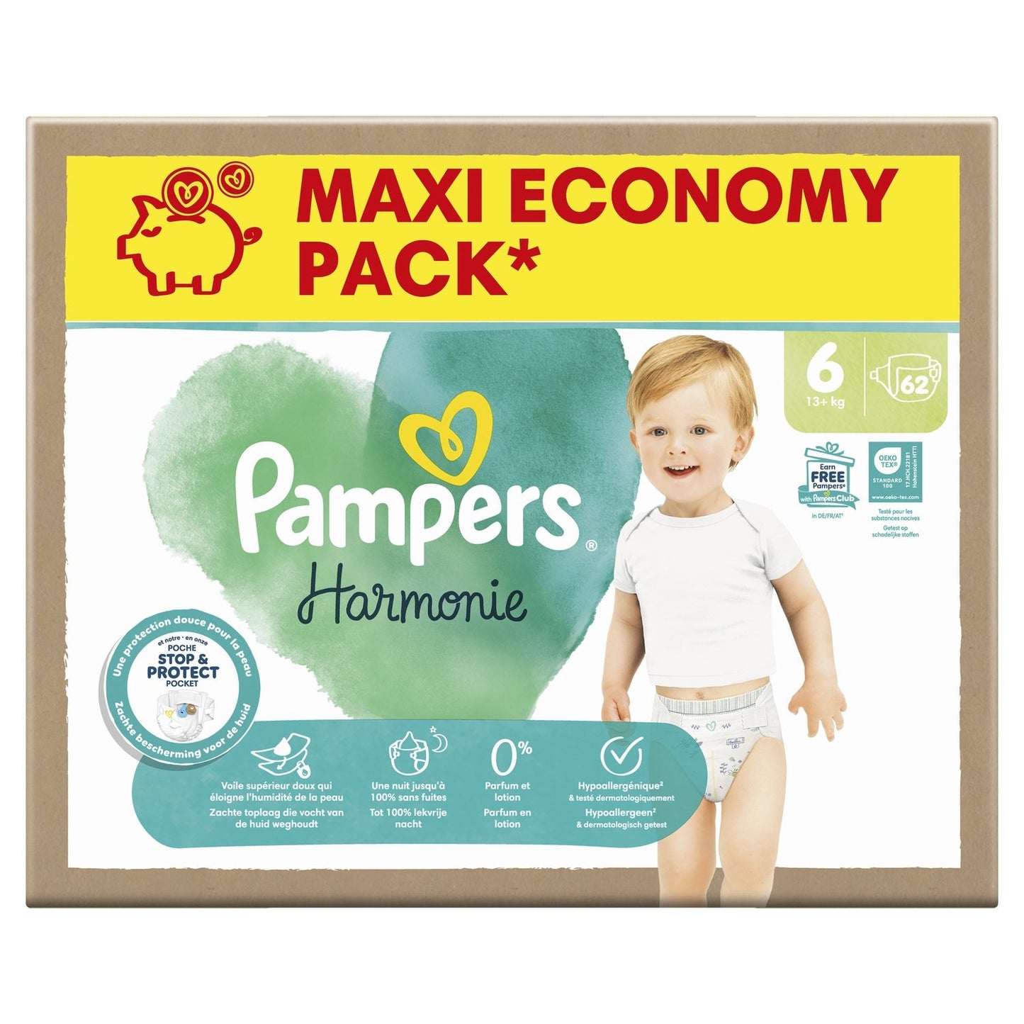 Couches Bébés Harmonie 13+ Kg Taille 6 PAMPERS